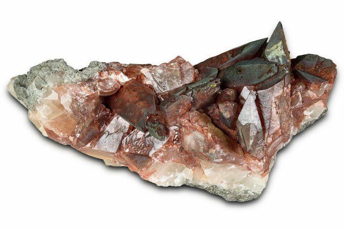 Iridescent Scalenohedral Calcite Crystal Cluster - Moldova #336389